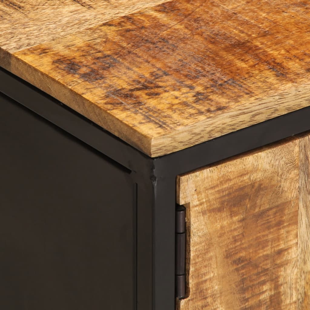 Tv Cabinet 110X35X40 Cm Solid Rough Wood Mango