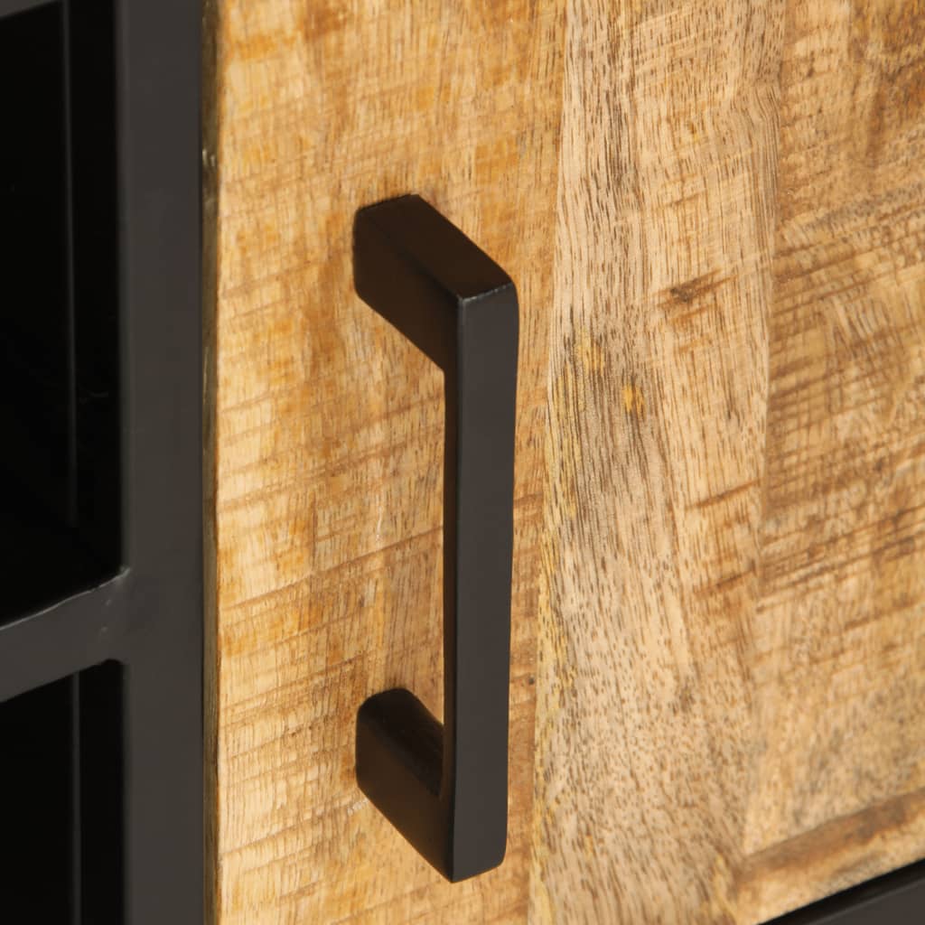 Tv Cabinet 110X35X40 Cm Solid Rough Wood Mango