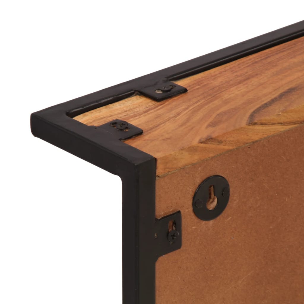 Wall-Mounted Coat Rack With 6 Hooks Solid Wood Acacia