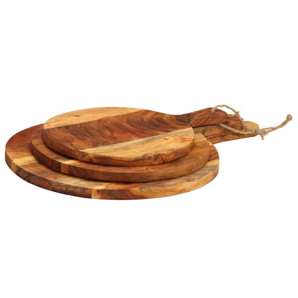 Chopping Board 3Pcs Solid Wood Acacia