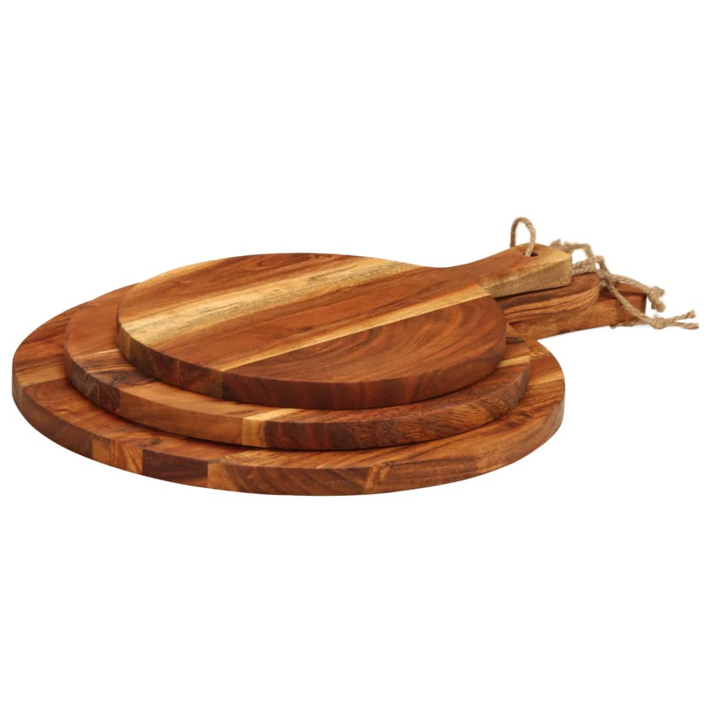 Chopping Board 3Pcs Solid Wood Acacia
