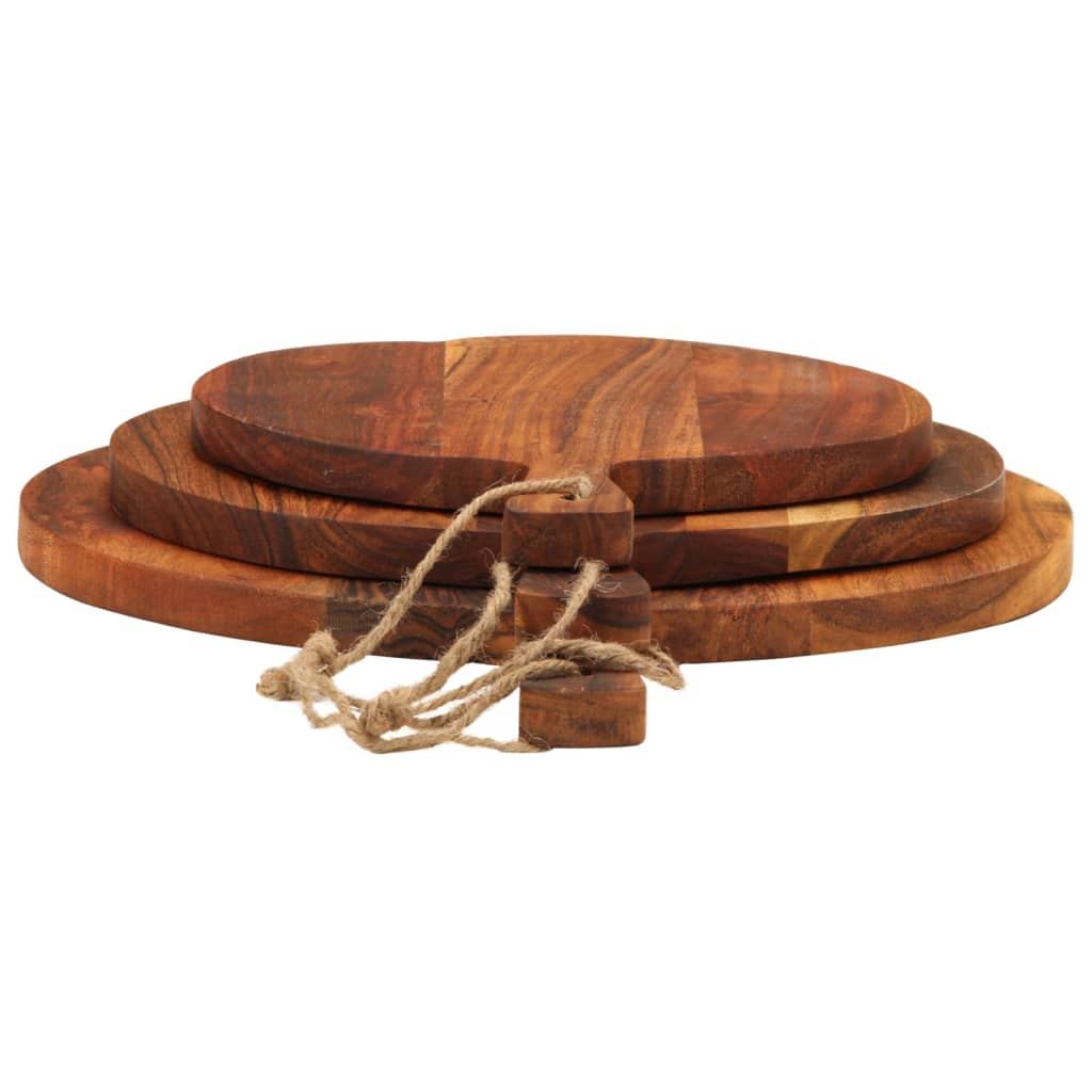Chopping Board 3Pcs Solid Wood Acacia