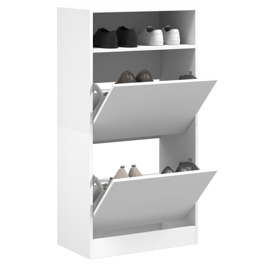 Shoe Cabinet With 2 Flip-Drawers 80X34X116 Cm