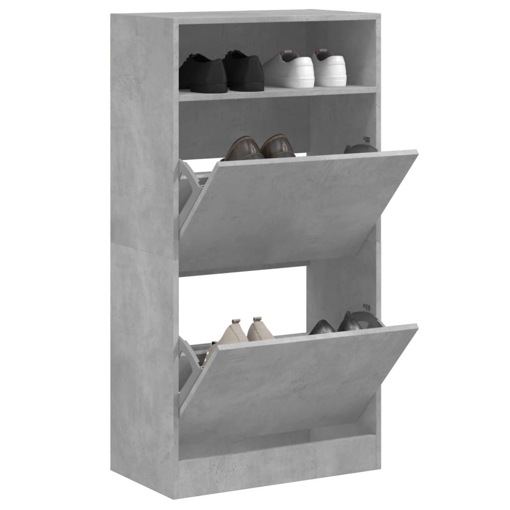 Shoe Cabinet With 2 Flip-Drawers 80X34X116 Cm
