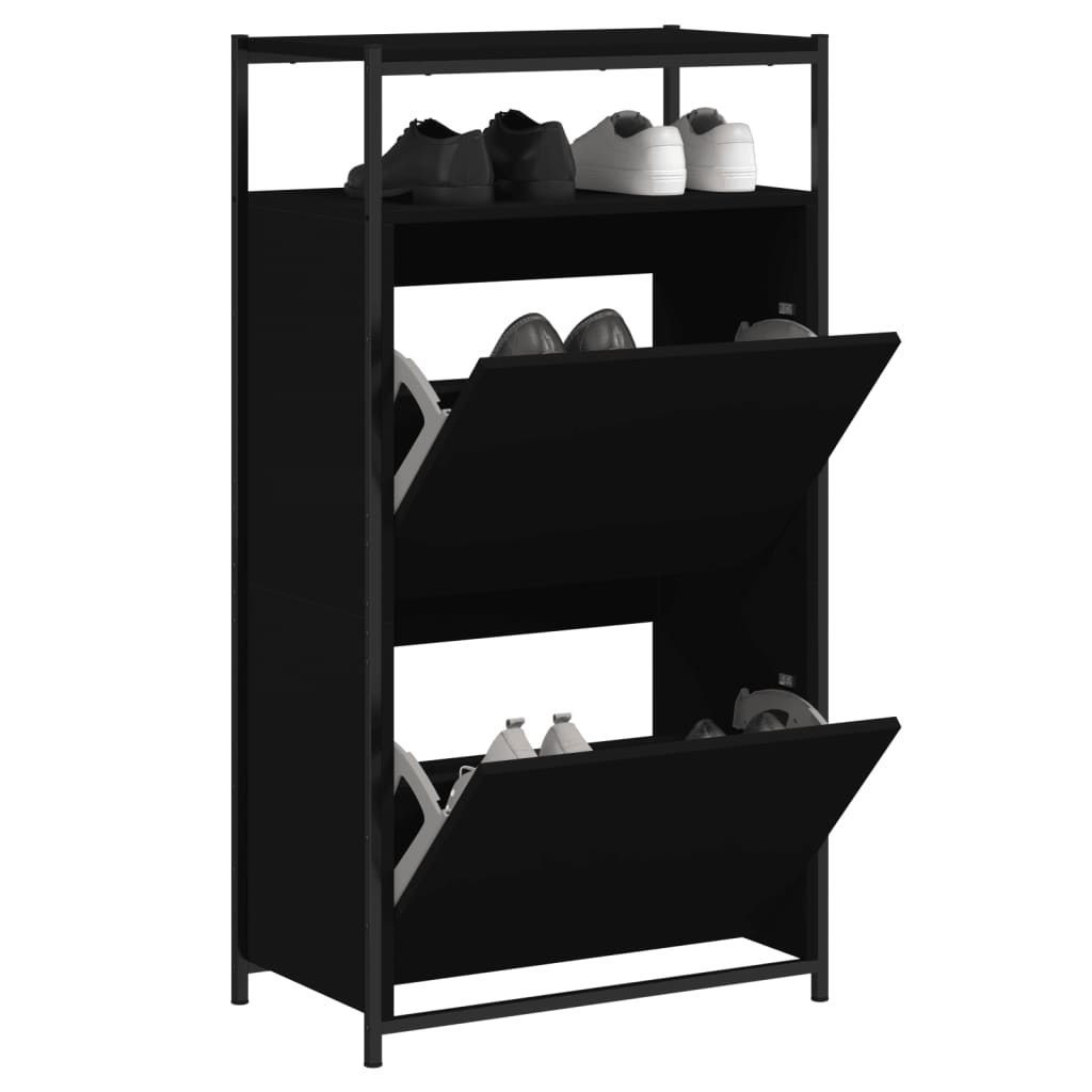 Shoe Cabinet With 4 Flip-Drawers 100X34X112 Cm