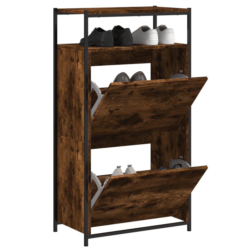 Shoe Cabinet With 4 Flip-Drawers 100X34X112 Cm