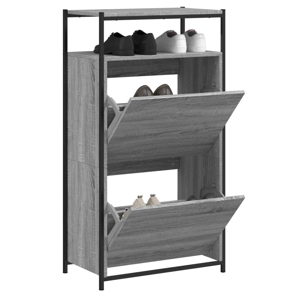 Shoe Cabinet With 4 Flip-Drawers 100X34X112 Cm