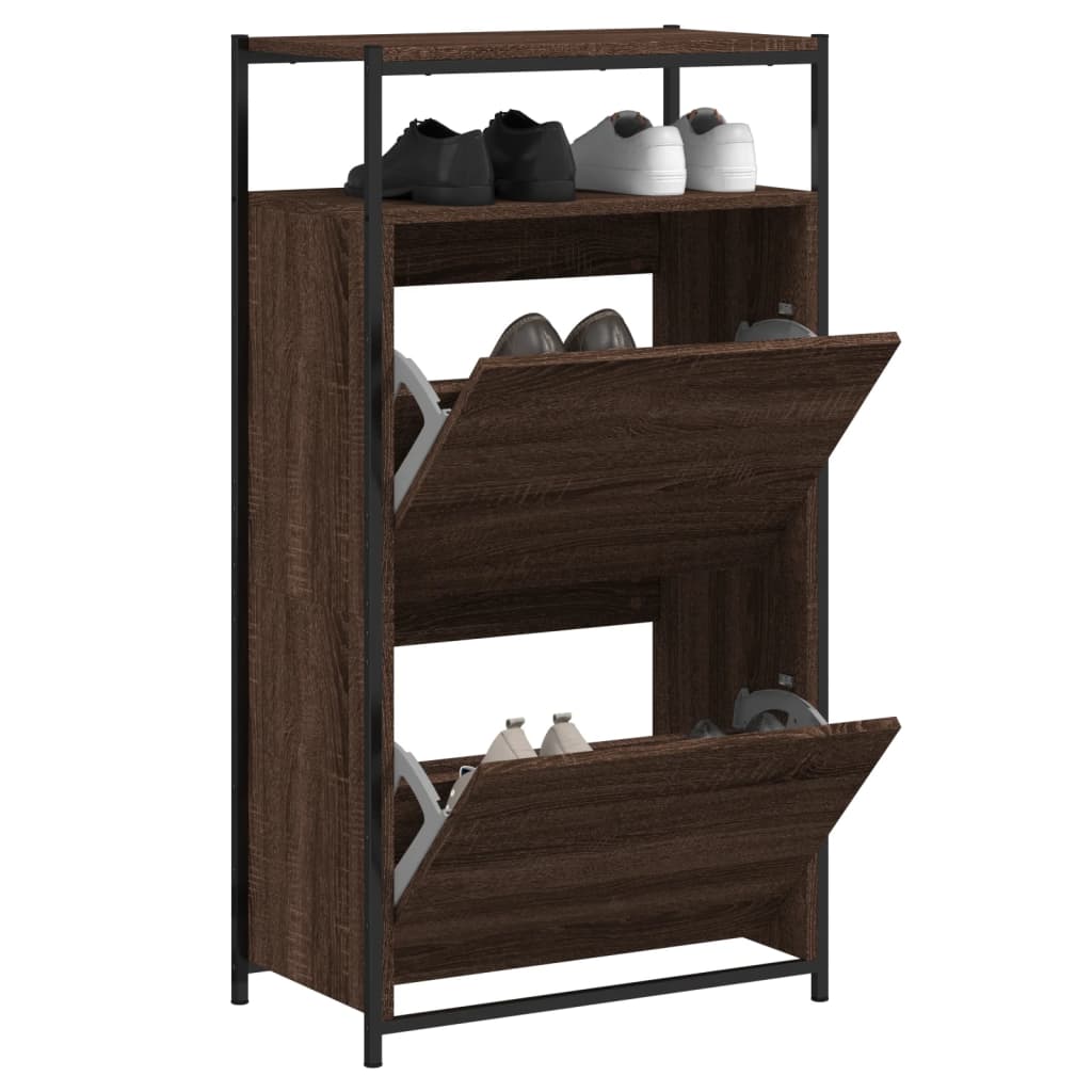 Shoe Cabinet With 4 Flip-Drawers 100X34X112 Cm