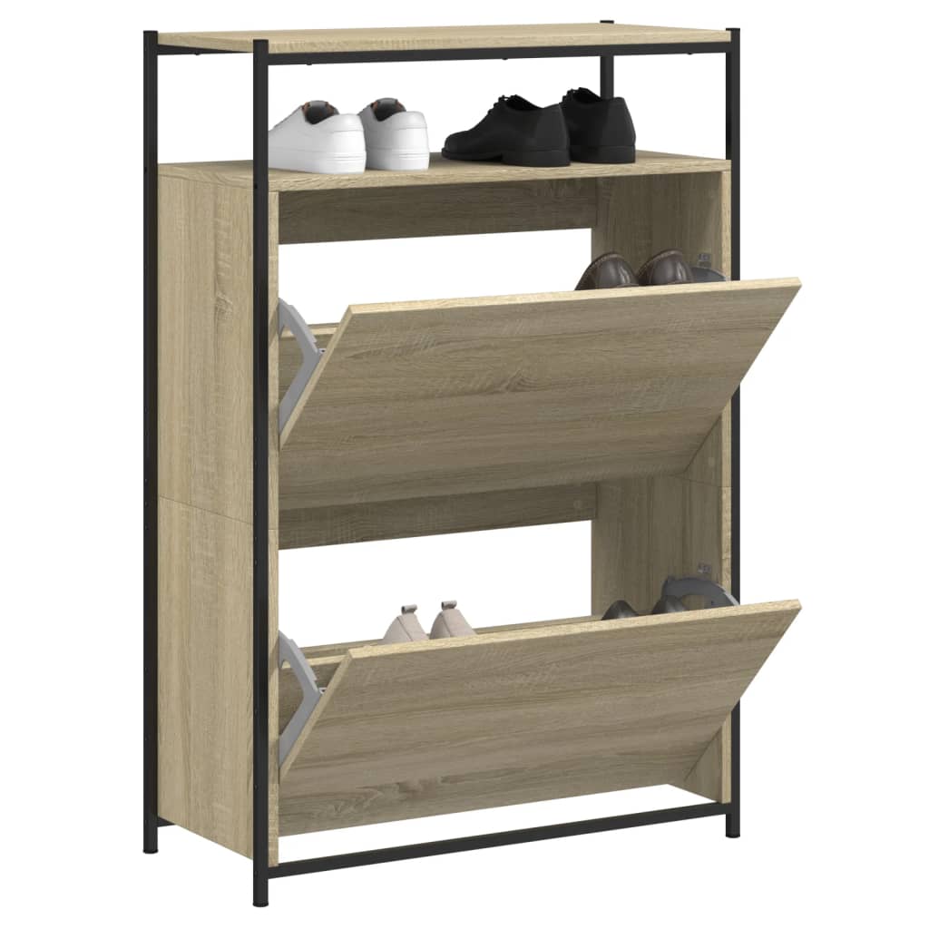 Shoe Cabinet With 4 Flip-Drawers 100X34X112 Cm