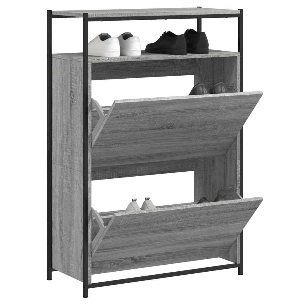 Shoe Cabinet With 4 Flip-Drawers 100X34X112 Cm
