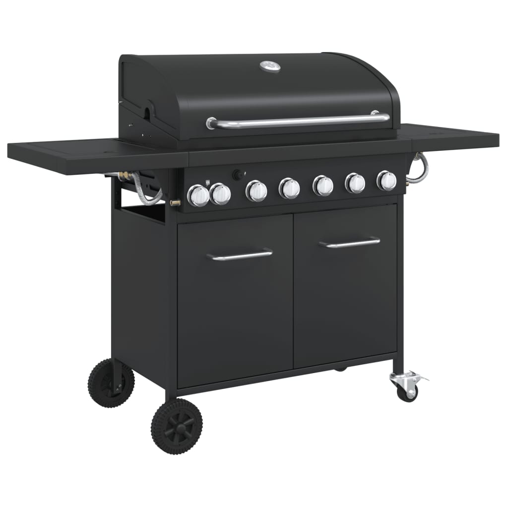 Gas Bbq Grill With Black Powder-Coated Steel