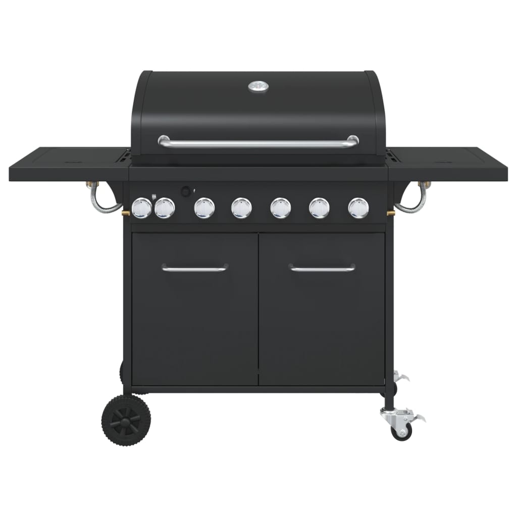 Gas Bbq Grill With Black Powder-Coated Steel