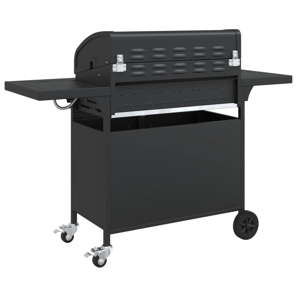 Gas Bbq Grill With Black Powder-Coated Steel