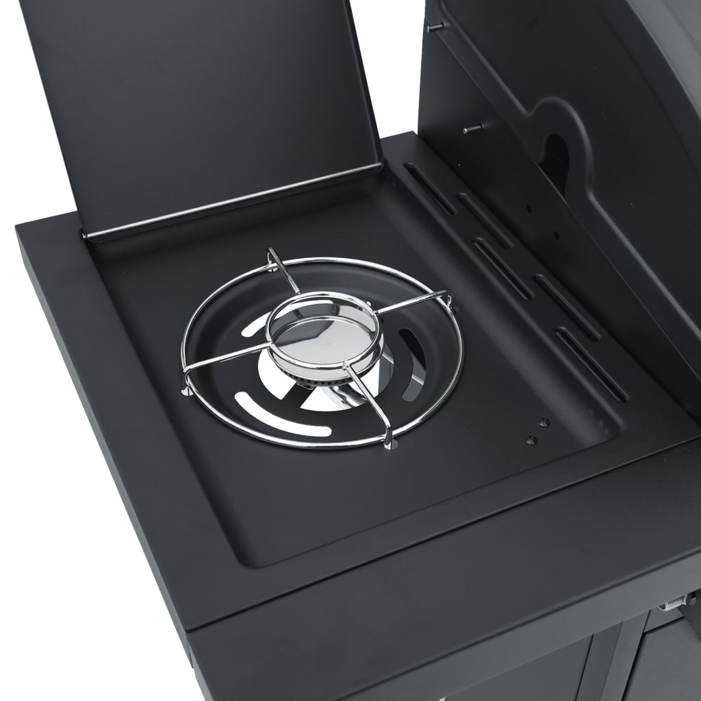 Gas Bbq Grill With Black Powder-Coated Steel