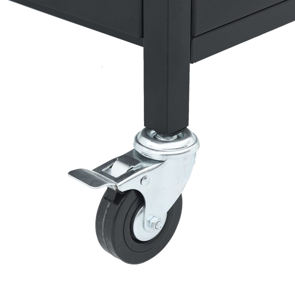 Gas Bbq Grill With Black Powder-Coated Steel