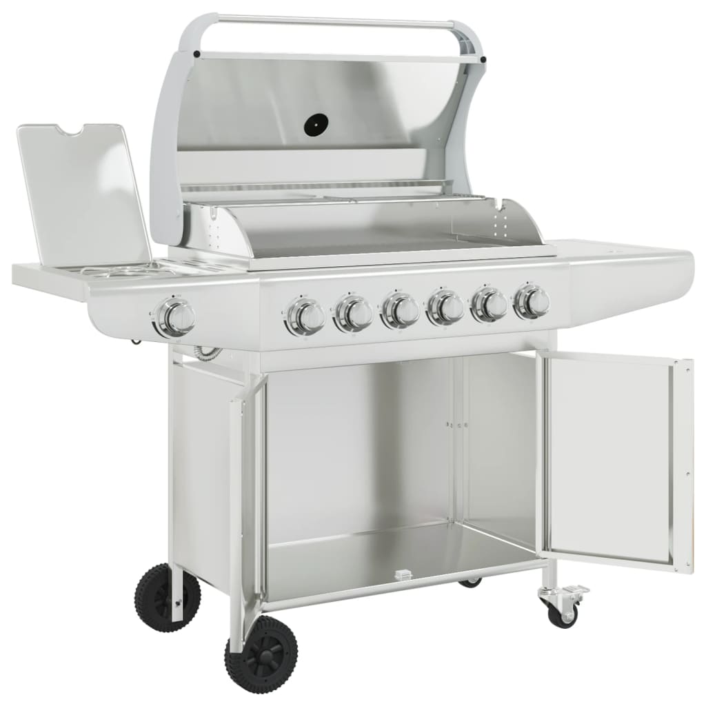 Gas Bbq Grill With Silver Stainless Steel