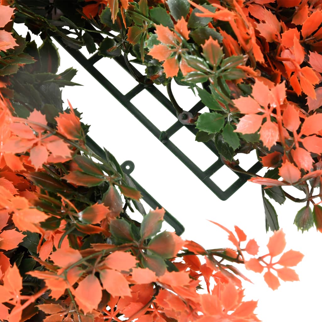 Artificial Maple Leaf Fence 24 Pcs Light Red 40X60 Cm