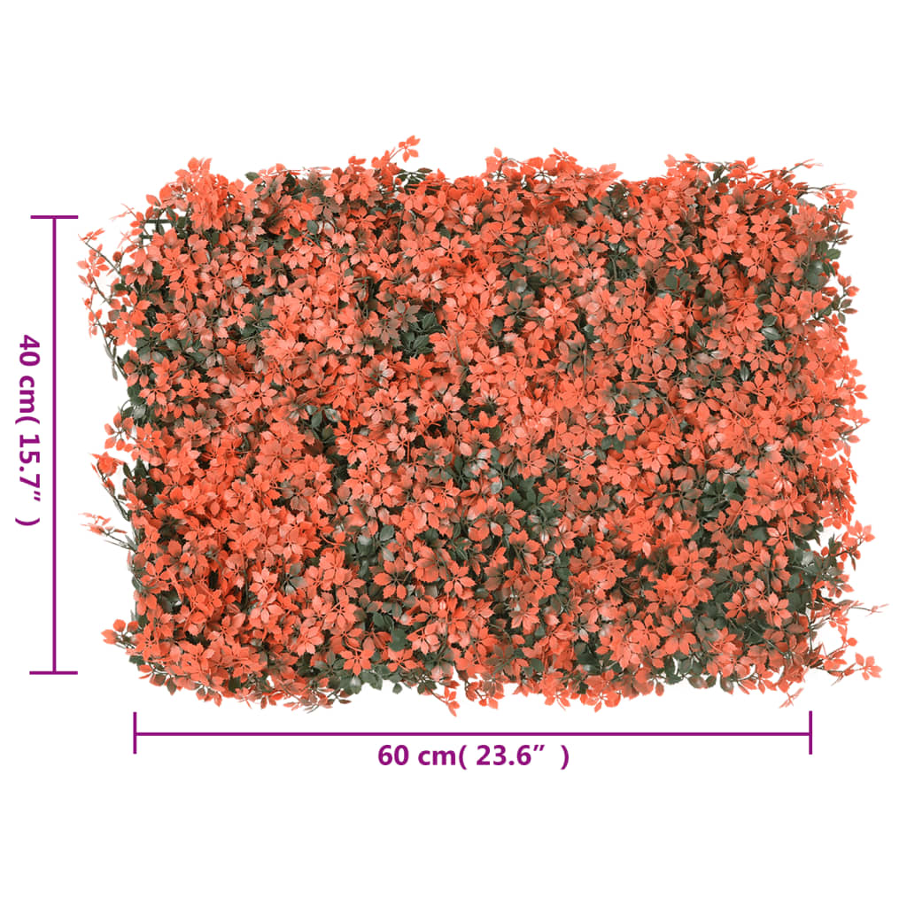 Artificial Maple Leaf Fence 24 Pcs Light Red 40X60 Cm