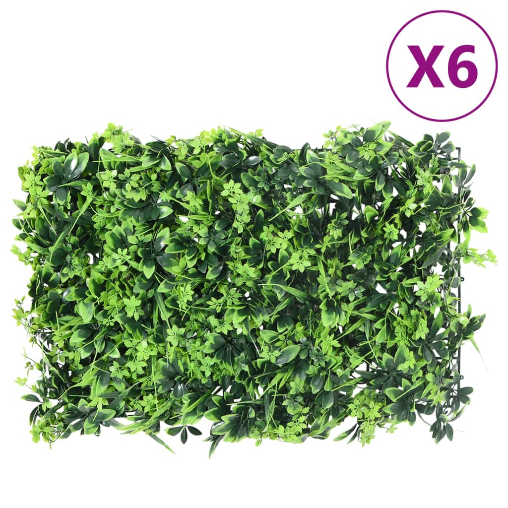 Artificial Leaf Fence 6 Pcs Green 40X60 Cm