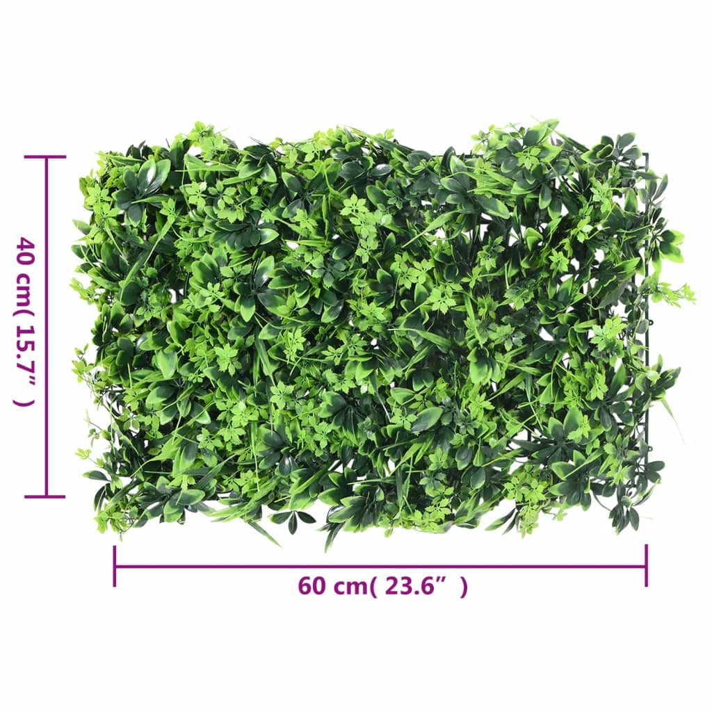 Artificial Leaf Fence 6 Pcs Green 40X60 Cm