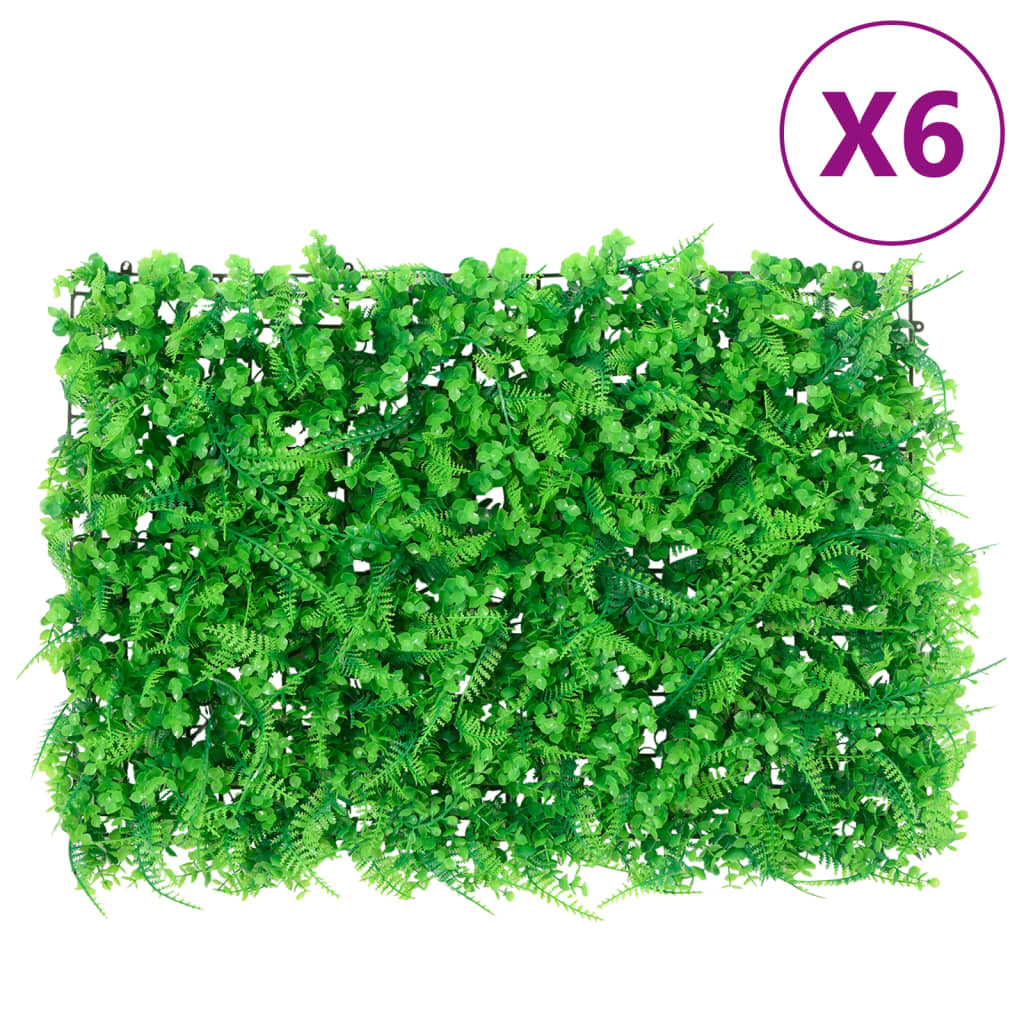 Artificial Fern Leaf Fence 6 Pcs Green 40X60 Cm