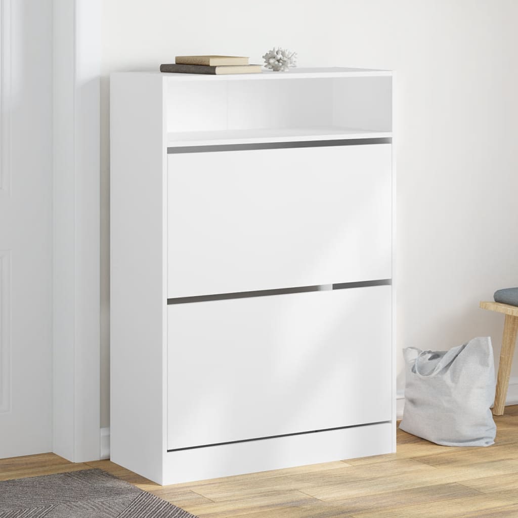 Shoe Cabinet With 2 Flip-Drawers 80X34X116 Cm