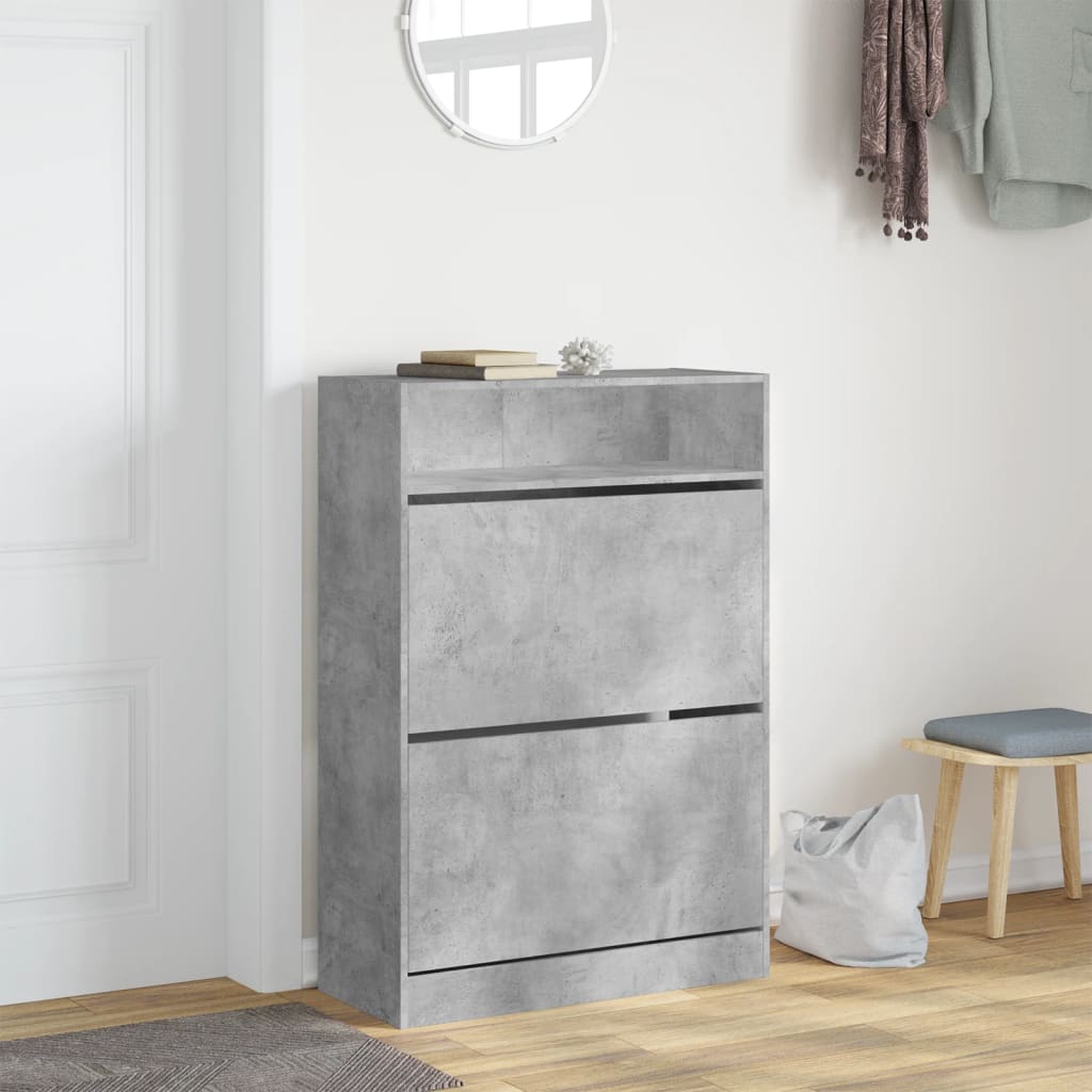 Shoe Cabinet With 2 Flip-Drawers 80X34X116 Cm