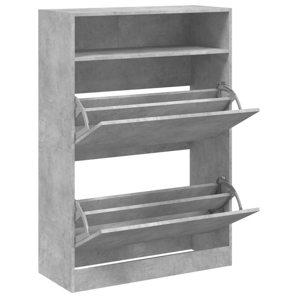 Shoe Cabinet With 2 Flip-Drawers 80X34X116 Cm