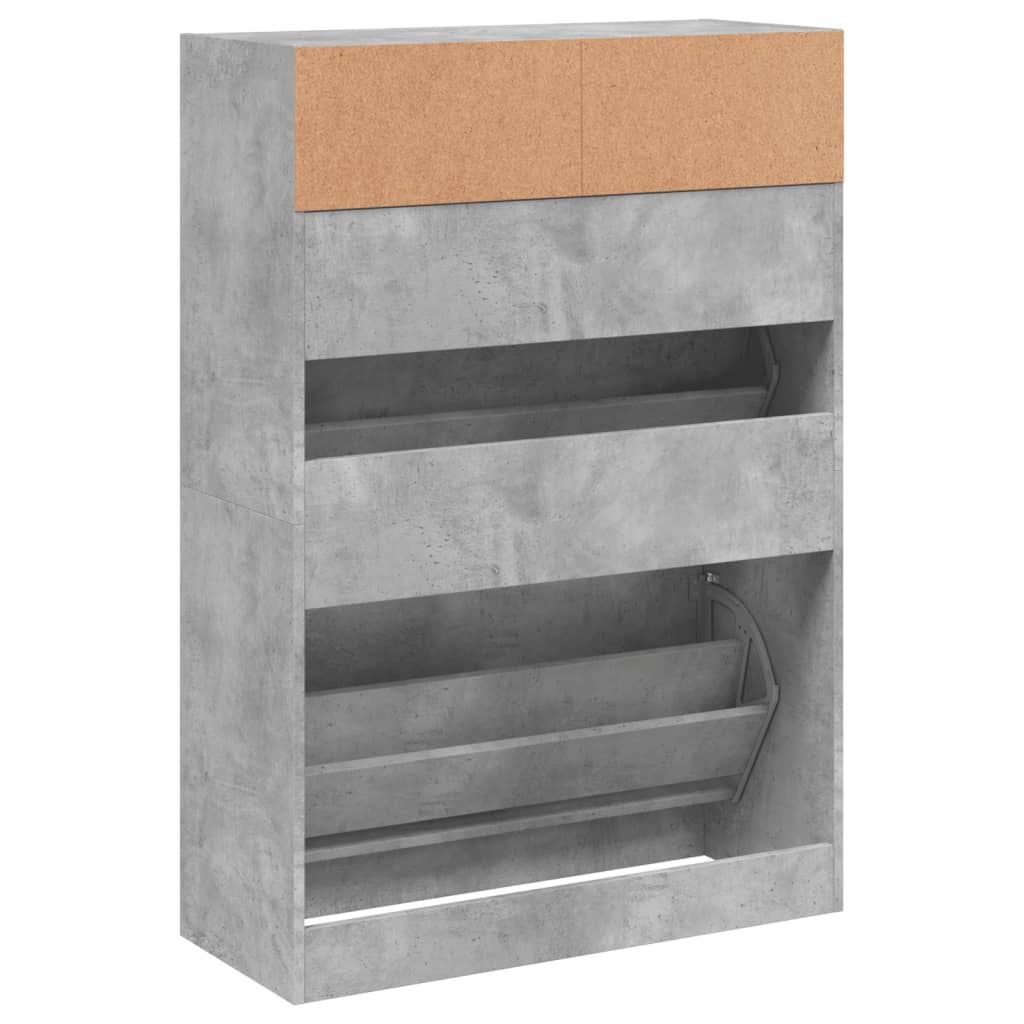 Shoe Cabinet With 2 Flip-Drawers 80X34X116 Cm