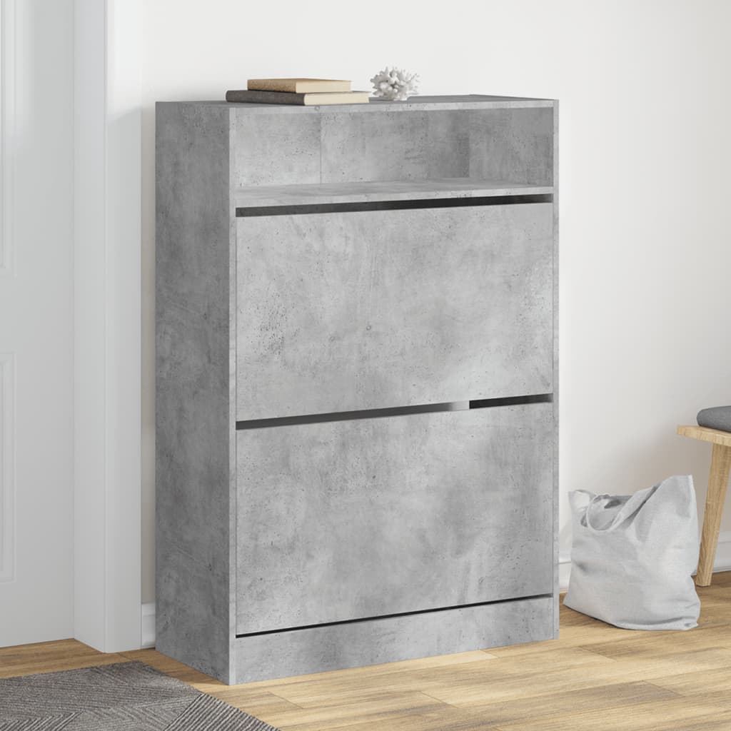 Shoe Cabinet With 2 Flip-Drawers 80X34X116 Cm