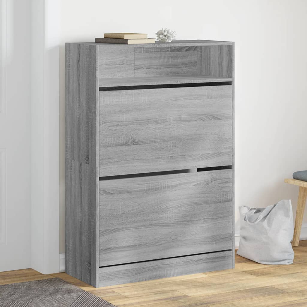 Shoe Cabinet With 2 Flip-Drawers 80X34X116 Cm