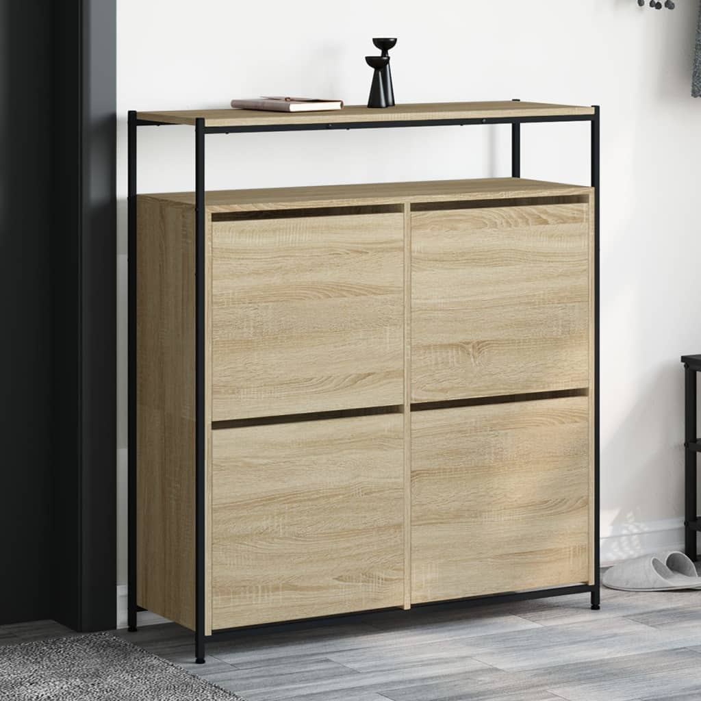 Shoe Cabinet With 4 Flip-Drawers 100X34X112 Cm