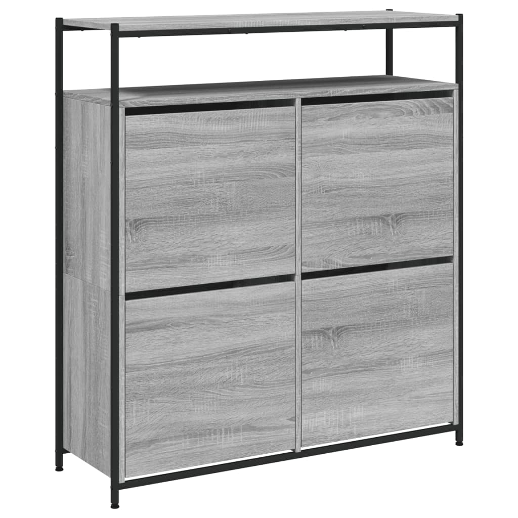 Shoe Cabinet With 4 Flip-Drawers 100X34X112 Cm