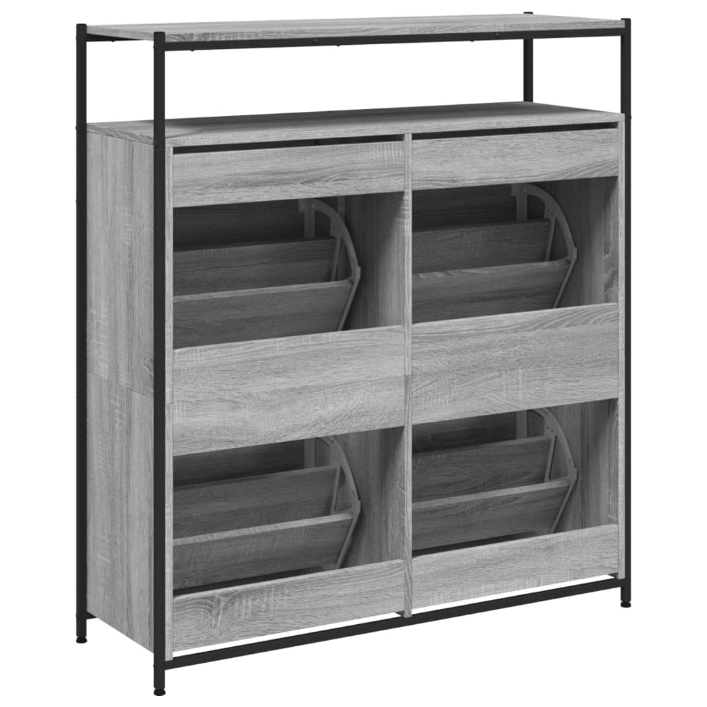 Shoe Cabinet With 4 Flip-Drawers 100X34X112 Cm