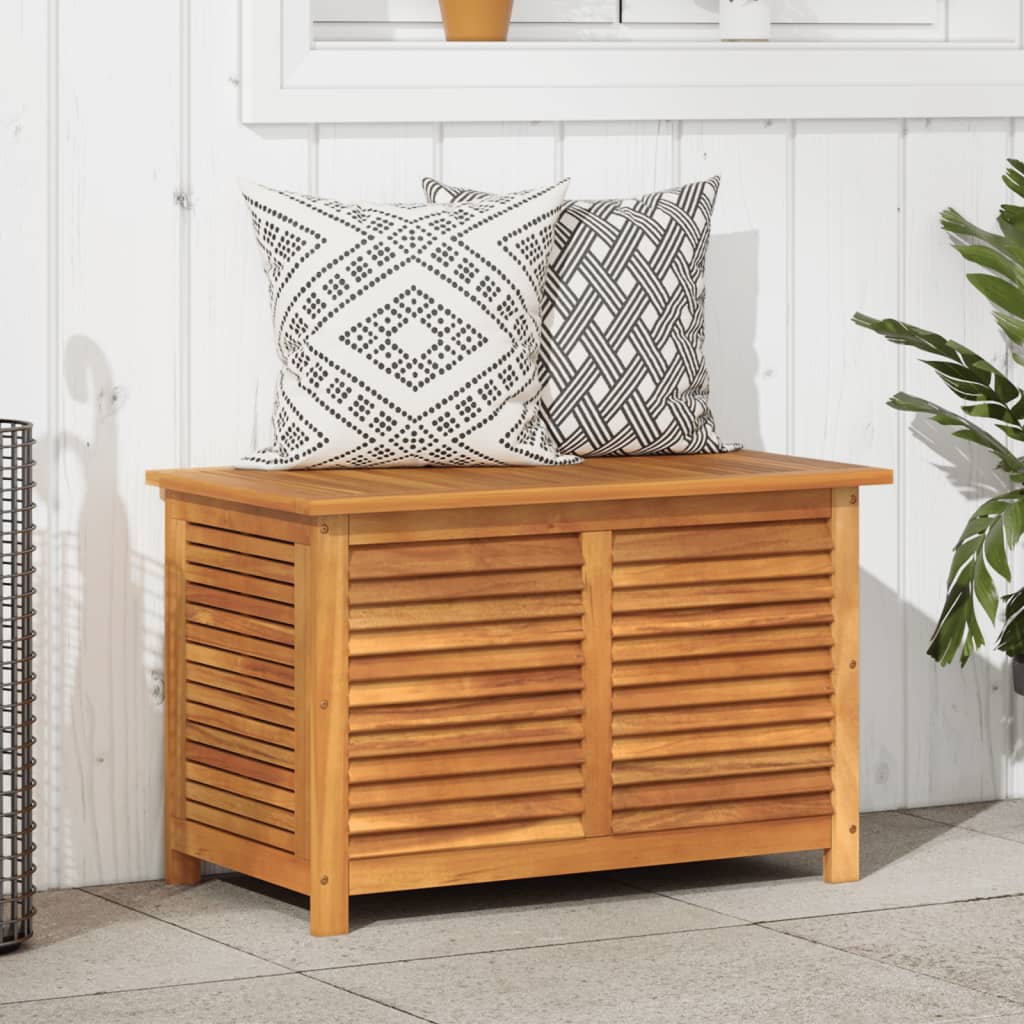 Garden Storage Box With Louver Solid Wood Acacia
