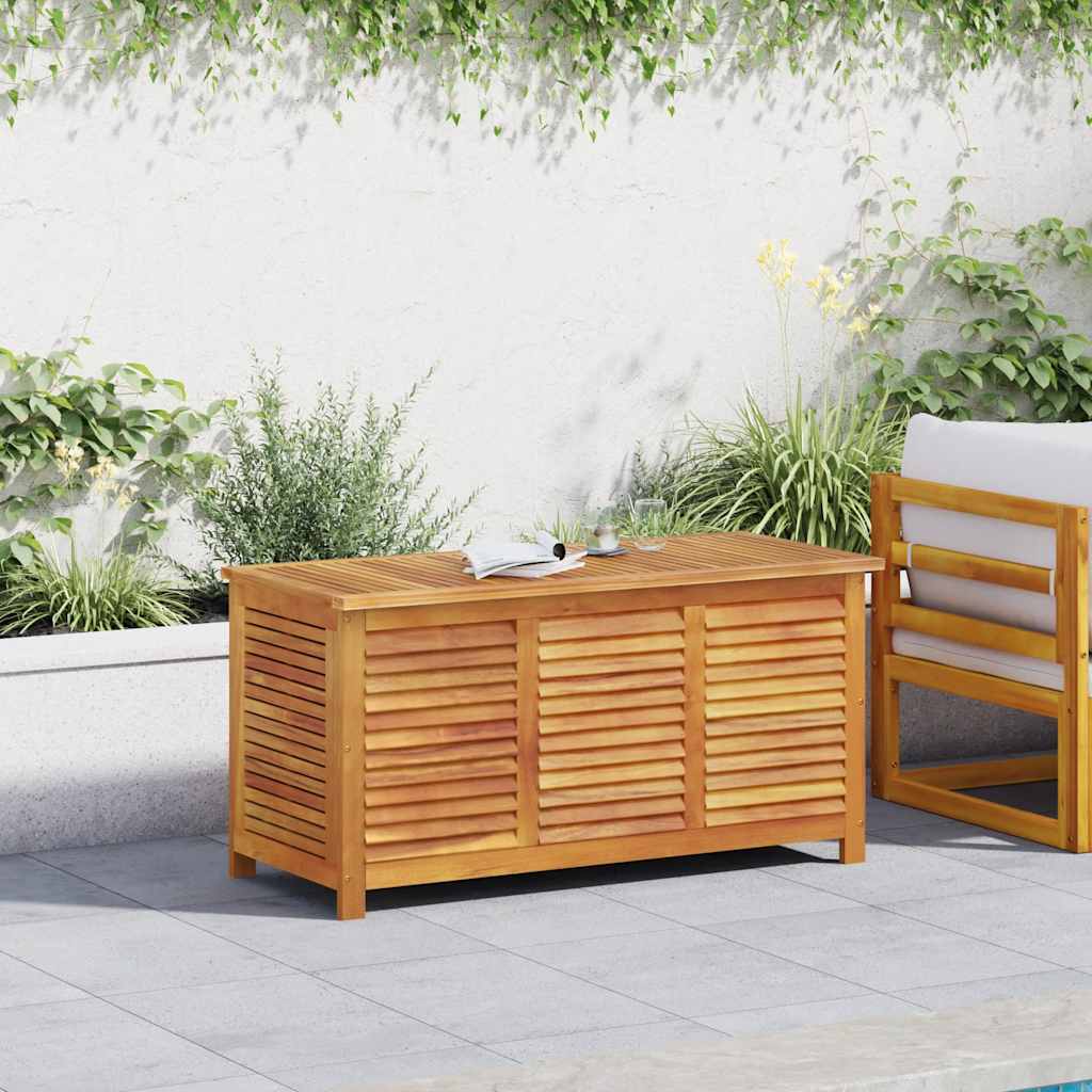 Garden Storage Box With Louver Solid Wood Acacia