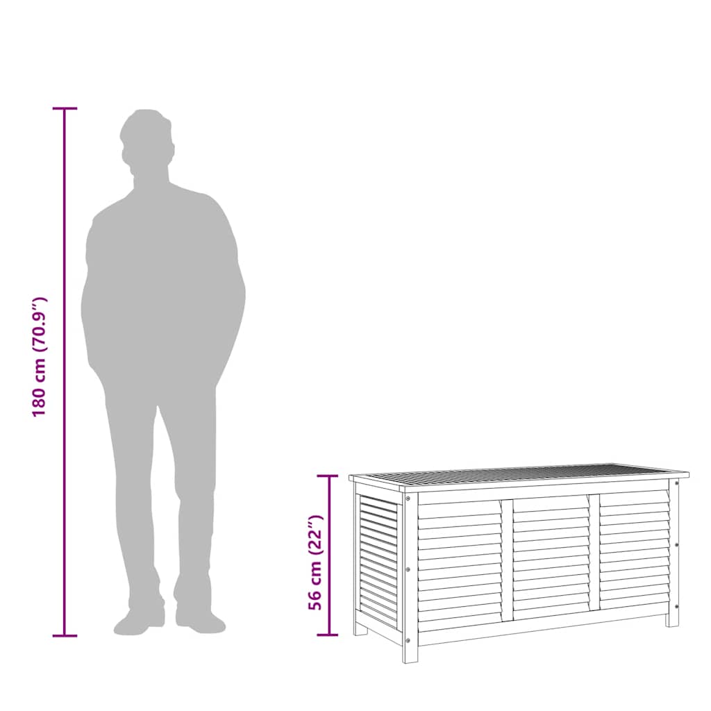 Garden Storage Box With Louver Solid Wood Acacia