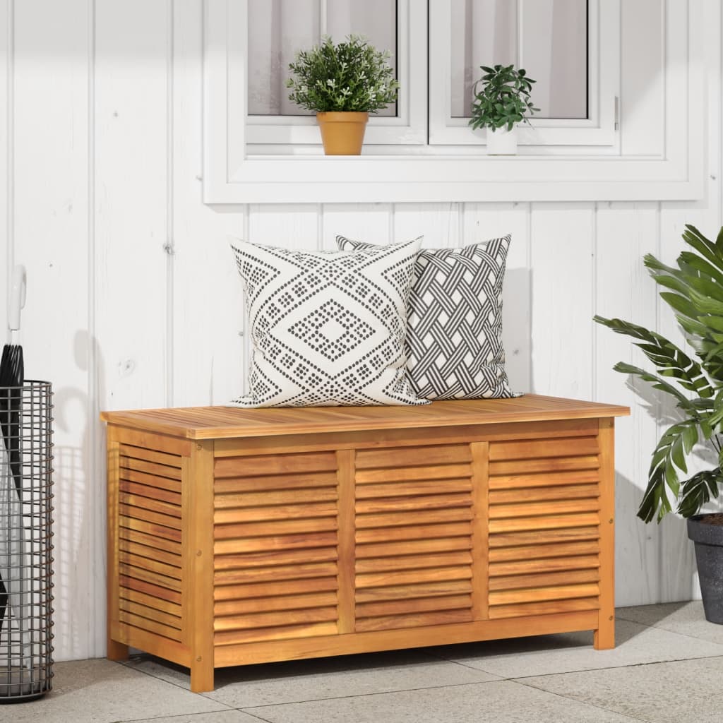Garden Storage Box With Louver Solid Wood Acacia