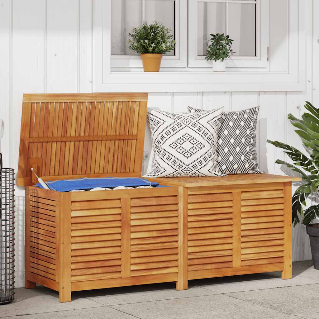 Garden Storage Box With Louver Solid Wood Acacia