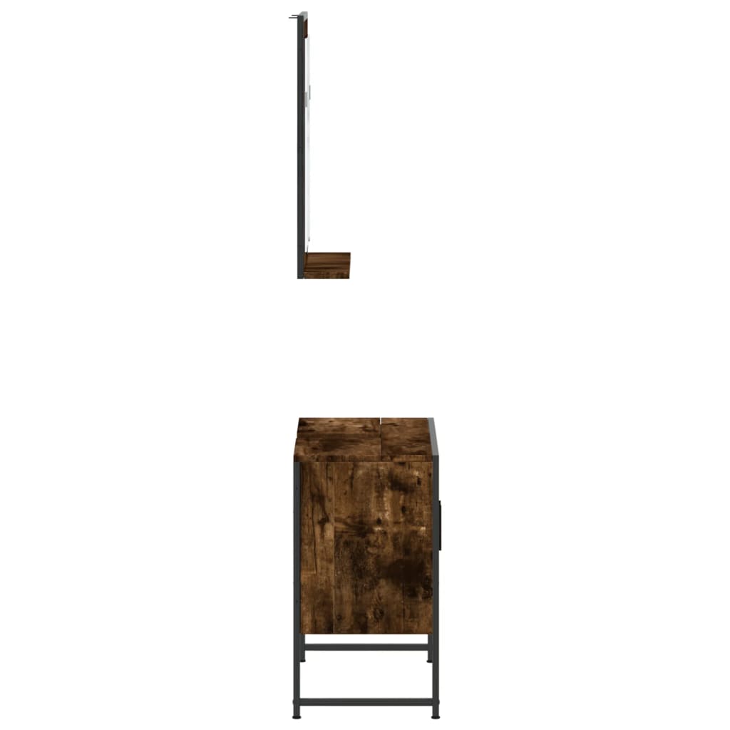 2 Piece Bathroom Cabinet Set Engineered Wood