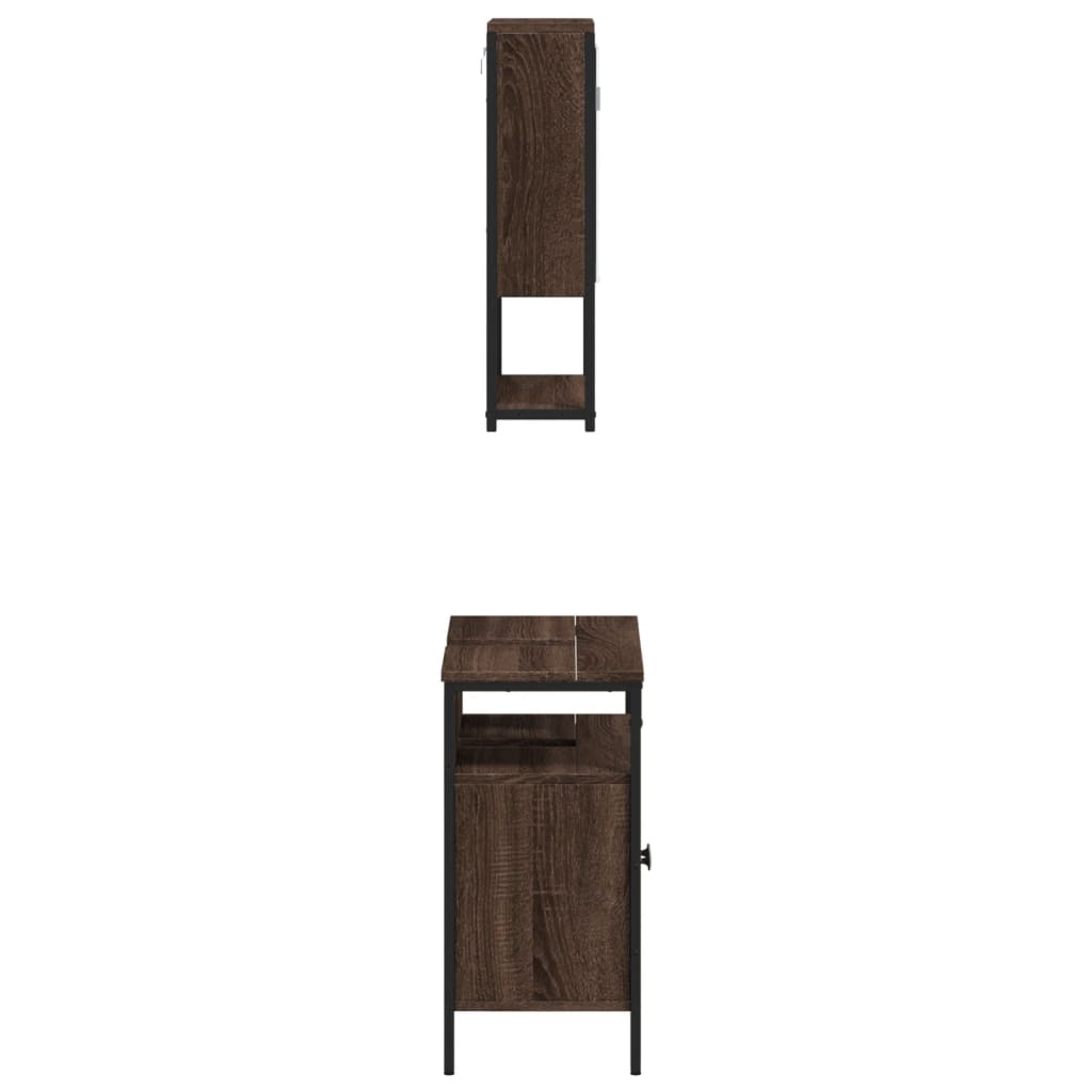 2 Piece Bathroom Furniture Set Engineered Wood