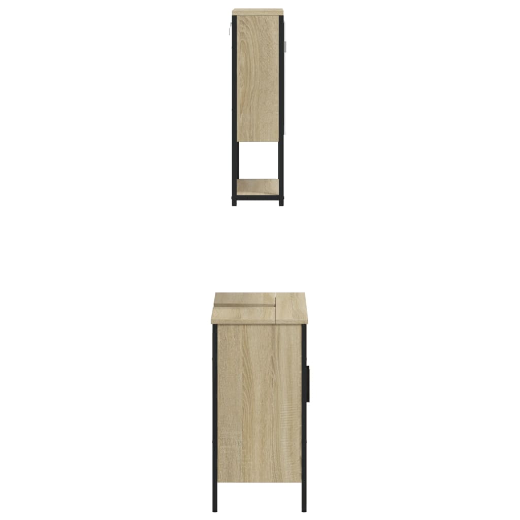 2 Piece Bathroom Furniture Set Engineered Wood