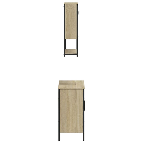 2 Piece Bathroom Furniture Set Engineered Wood