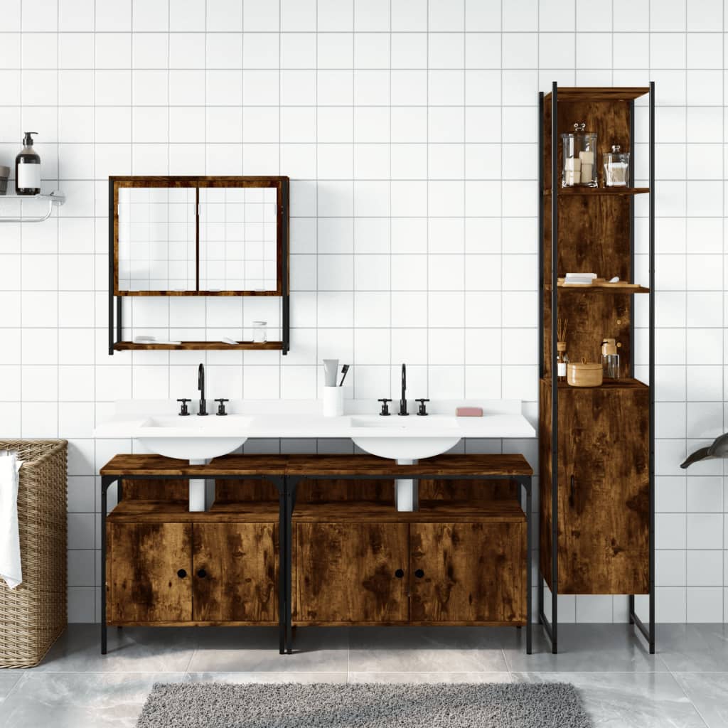4 Piece Bathroom Furniture Set Engineered Wood