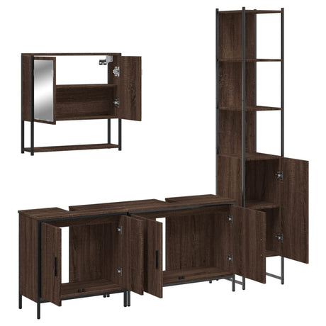 4 Piece Bathroom Furniture Set Engineered Wood