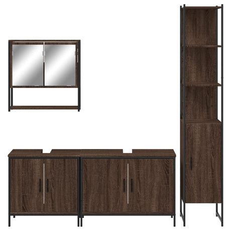 4 Piece Bathroom Furniture Set Engineered Wood