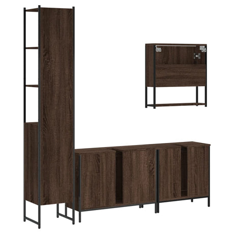 4 Piece Bathroom Furniture Set Engineered Wood