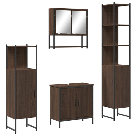 4 Piece Bathroom Furniture Set Engineered Wood