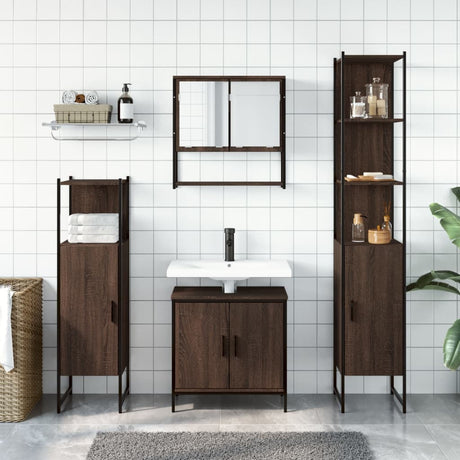 4 Piece Bathroom Furniture Set Engineered Wood
