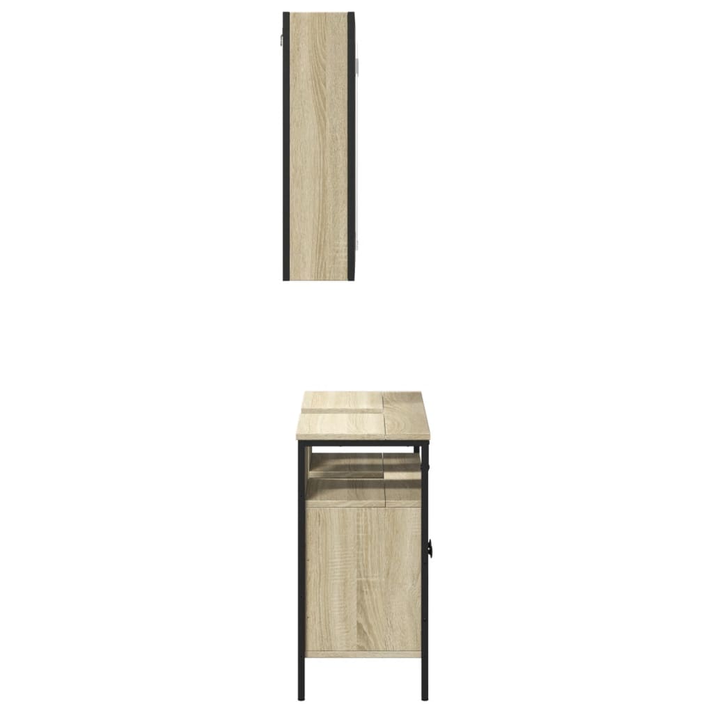 2 Piece Bathroom Furniture Set Engineered Wood